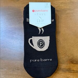 Pure Barre Black and Cream Grip Socks